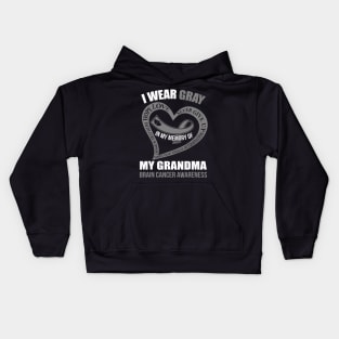 In My Memory Of My Grandma Brain Cancer Awareness Kids Hoodie